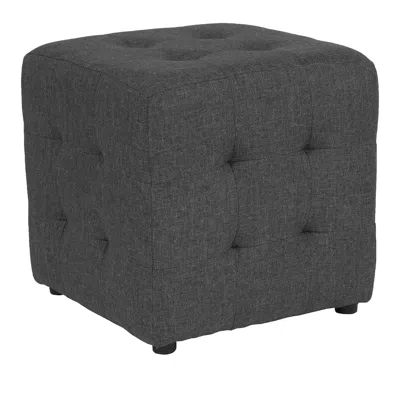 Flash Furniture Avendale Tufted Upholstered Ottoman Pouf In Dark Gray Fabric