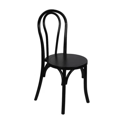 Flash Furniture Betsy Commercial Grade Black Thonet Style Solid Wood Stackable Dining Chair