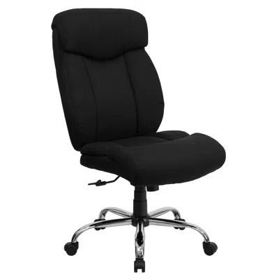 Flash Furniture Big & Tall 400 Lb. Rated Black Fabric Executive Office Chair And Chrome Base