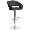 Flash Furniture Charcoal Fabric Adjustable Height Barstool With Rounded Mid-back And Chrome Base In Black