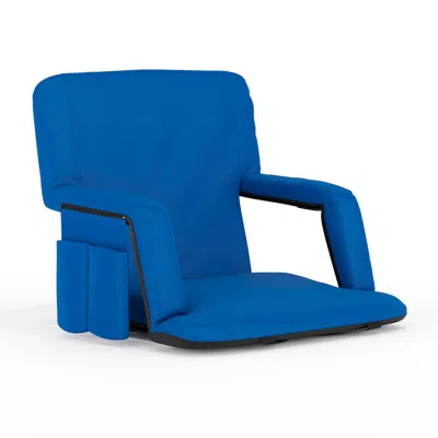 Flash Furniture Blue Portable Lightweight Stadium Chair With Armrests, Padded Back