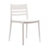 Flash Furniture Bridgeport Stacking Patio Chair With Slatted Backrest In White In White