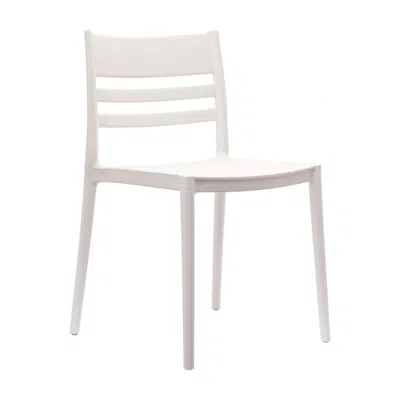 Flash Furniture Bridgeport Stacking Patio Chair With Slatted Backrest In White