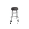 Flash Furniture Bruno Double Ring Chrome Barstool With Dark Brown Seat In Black