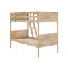 Flash Furniture Bunk Bed Twin Over Twin, Convertible Slatted Solid Wood Bunk Bed Frame, Natural In Brown