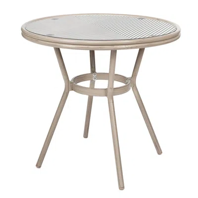 Flash Furniture Classic Bistro Table, Black & White Textilene/light Natural Frame