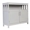 Flash Furniture Classic Buffet And Sideboard Storage Cabinet, Gray In White