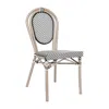 Flash Furniture Classic Commercial Grade Bistro Chair, Black & White/light Natural Frame In Gray