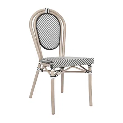 Flash Furniture Classic Commercial Grade Bistro Chair, Black & White/light Natural Frame In Gray