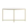 Flash Furniture Coffee Table - White Finish Accent Table With Crisscross Brushed Gold Frame In Gold