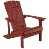 Flash Furniture Commercial All-weather Poly Resin Wood Adirondack Chair In Red In Red