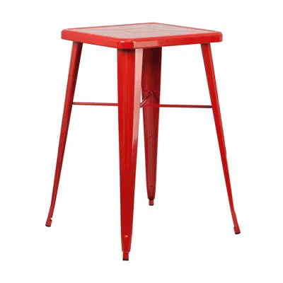 Flash Furniture Commercial Grade 23.75" Square Red Metal Indoor-outdoor Bar Height Table