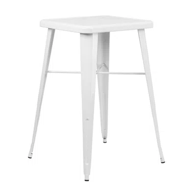 Flash Furniture Commercial Grade 23.75" Square White Metal Indoor-outdoor Bar Height Table