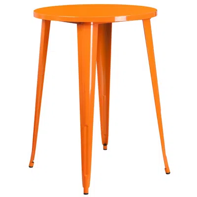Flash Furniture Commercial Grade 30" Round Orange Metal Indoor-outdoor Bar Height Table