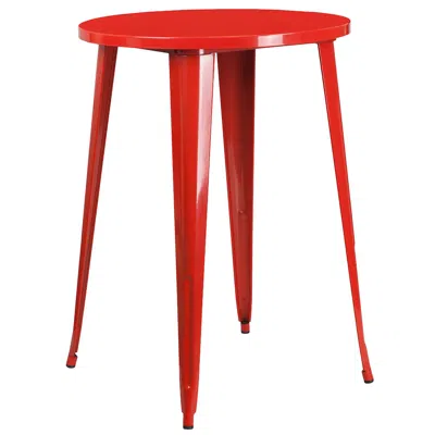 Flash Furniture Commercial Grade 30" Round Red Metal Indoor-outdoor Bar Height Table