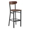 Flash Furniture Commercial Grade Bar Stool With Solid Wood Back And Seat In Brown