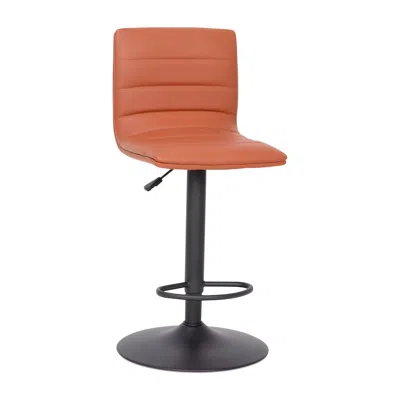 Flash Furniture Contemporary Adjustable Height Stool With Pedestal Base In Brown
