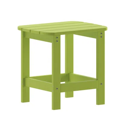 Flash Furniture Contemporary Commercial Grade Adirondack Side Table For Year Round Use In Green