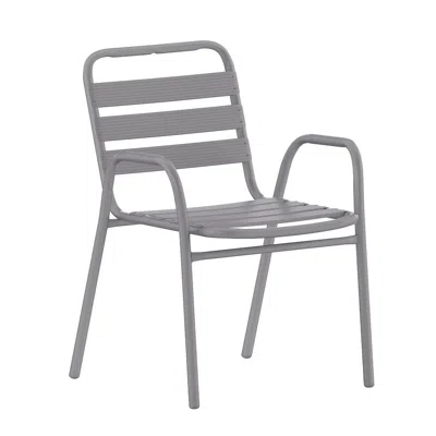 Flash Furniture Contemporary Patio Chair With Arms For Indoor And Outdoor Use In Gray