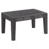 Flash Furniture Dark Gray Faux Rattan Coffee Table In Gray