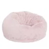 Flash Furniture Duncan Oversized Blush Furry Refillable Bean Bag Chair For All Ages In Pink