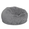 Flash Furniture Duncan Oversized Gray Furry Refillable Bean Bag Chair For All Ages In Gray