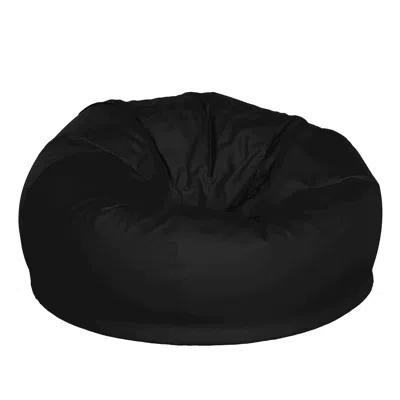 Flash Furniture Duncan Oversized Solid Black Refillable Bean Bag Chair For All Ages
