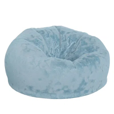 Flash Furniture Duncan Oversized Teal Furry Refillable Bean Bag Chair For All Ages In Blue