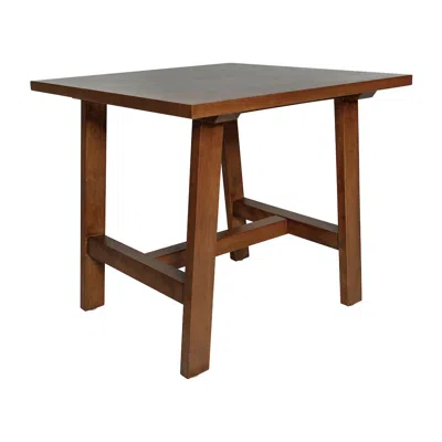Flash Furniture Eli Solid Wood Farmhouse End Table, Trestle Style Accent Table In Walnut In Brown