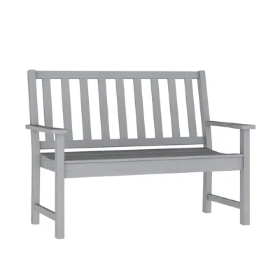 Flash Furniture Ellsworth 50" All Weather Recycled Hdpe Bench With Contoured Seat In Gray