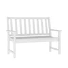 Flash Furniture Ellsworth 50" All Weather Recycled Hdpe Bench With Contoured Seat In White In White