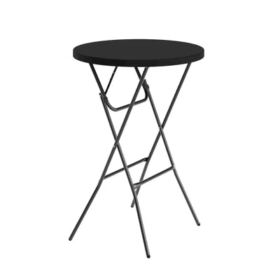 Flash Furniture Elon Commercial Grade 2.6-foot Round Black Plastic Bar Height Folding Table