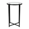 Flash Furniture End Table - Modern Clear Glass Accent Table With Crisscross Matte Black Frame In Black