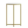 Flash Furniture End Table - Modern Clear Glass Accent Table With Crisscross Brushed Gold Frame In Multi