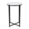 Flash Furniture End Table - Modern White Finish Accent Table With Crisscross Matte Black Frame In White