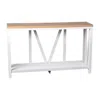 Flash Furniture Farmhouse 2-tier Console Table - Brushed White Finish Engineered Wood Frame In White