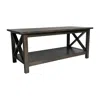 Flash Furniture Farmhouse Style Coffee Table With X-frame Design, Dark Gray In Brown