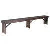 Flash Furniture Farmhouse Style Folding Bench In Brown