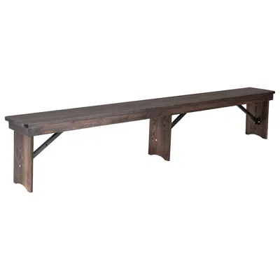 Flash Furniture Farmhouse Style Folding Bench In Brown