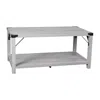 Flash Furniture Farmhouse Wooden 2 Tier Coffee Table With Black Metal Corner Accents, Aspen Gray In Gray