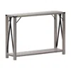 Flash Furniture Farmhouse Wooden 2 Tier Console Entry Table With Black Metal Corner, Gray Wash In Gray