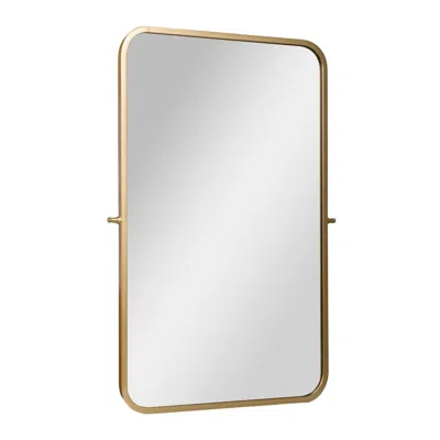 Flash Furniture Finlay 35" X 27" Metal Pivot Wall Mirror - Large Accent Vanity Mirror, Gold
