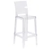 Flash Furniture Ghost Counter Stool With Square Back In Transparent Crystal