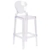 Flash Furniture Ghost Barstool With Tear Back In Transparent Crystal