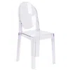 Flash Furniture Ghost Chair With Oval Back In Revna Transparent Crystal In Purple