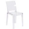 Flash Furniture Ghost Chair With Square Back In Transparent Crystal In Transparent