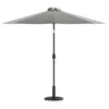 Flash Furniture Gray 9 Ft Round Umbrella With Crank And Tilt Function And Standing Umbrella Base In Gray