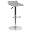 Flash Furniture Gray Vinyl Adjustable Height Barstool With Quilted Wave Seat And Chrome Base In Gray