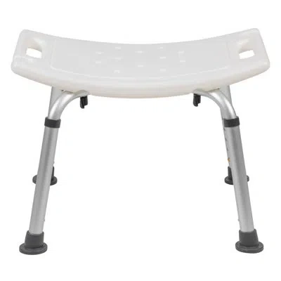 Flash Furniture Hemsworth Tool-free 300 Lb. Capacity, Adjustable Bath & Shower Chair W/ Non-slip Feet In White