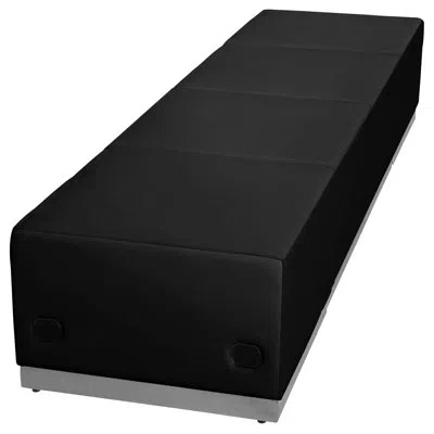 Flash Furniture Hercules 4 Pc Leathersoft Modular Reception Configuration W/taut Back &seat In Black